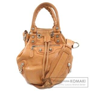 Balenciaga Giant Pompon Handbag Leather